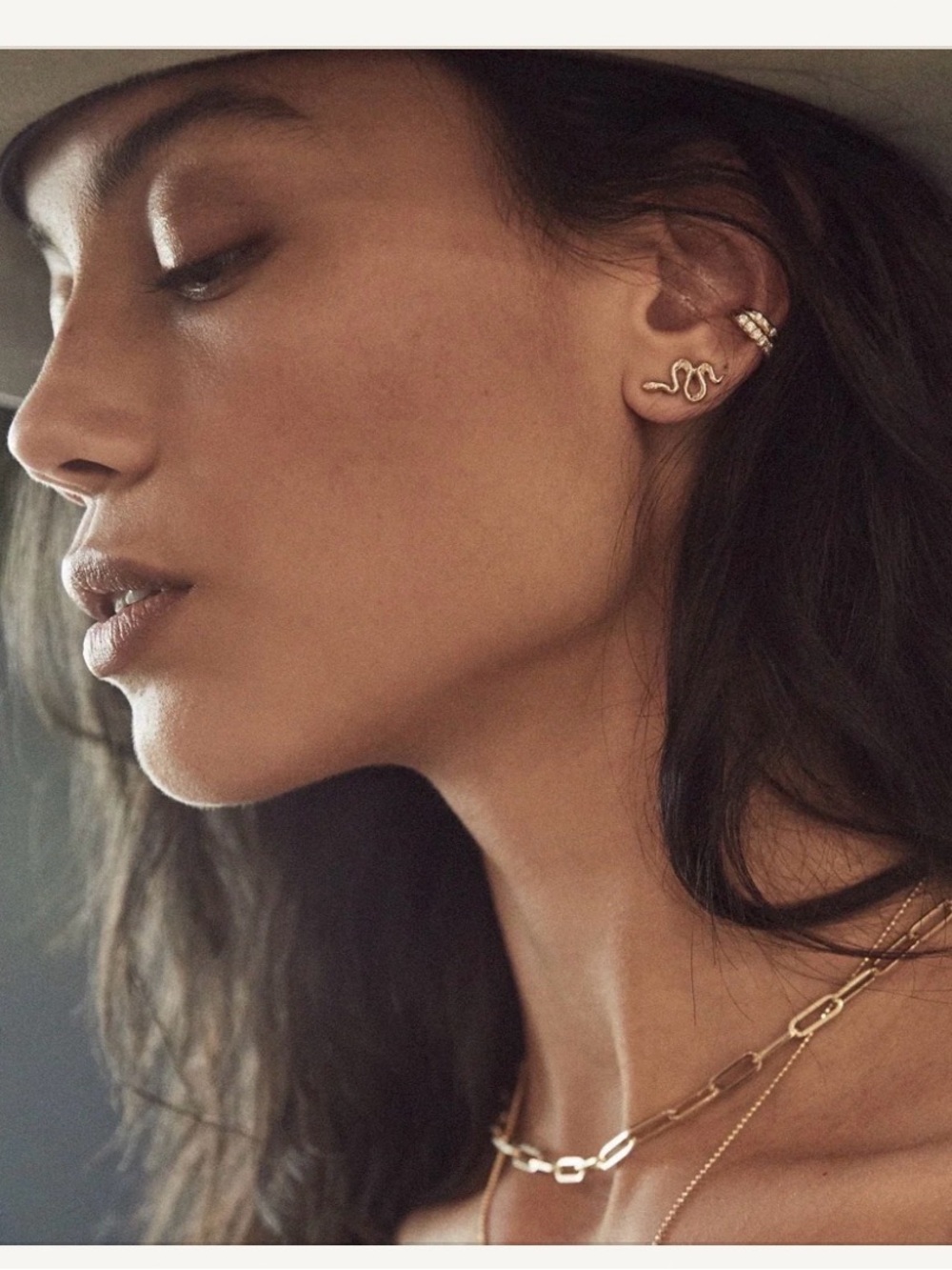 Logan Hollowell Gold Snake Twist Stud Earrings - Picture 2 of 3
